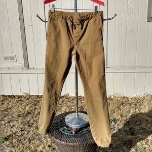 Free World Tan drawstring Cargo Khaki  Jogger Pants Sz Medium